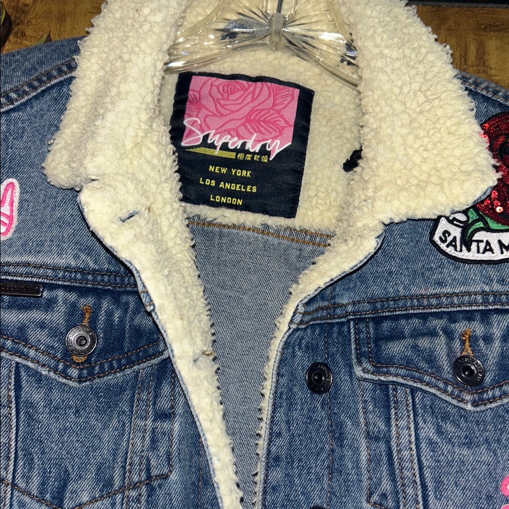 Superdry graphic patch denim jacket 8 - image 2